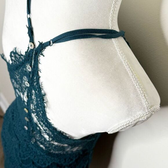 Free People She’s Got It Lace Slip Dress in Dark Turquoise - Women’s US M - Picture 6 of 7